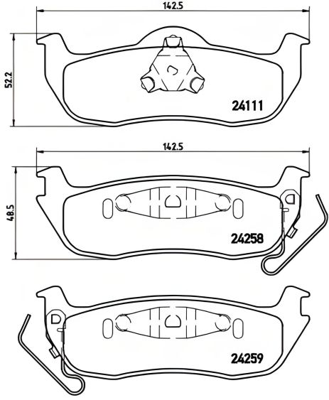 Гальмівних колодок комплект, дискове гальмо JEEP COMMANDER, BREMBO (P37011)