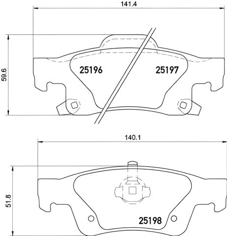 Комплект гальмівних колодок, дискове гальмо для DODGE DURANGO, JEEP GRAND CHEROKEE, BREMBO (P37016)