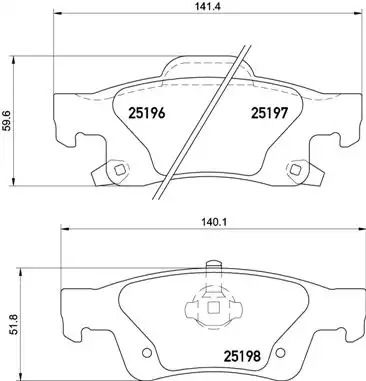 Гальмівні колодки, Dodge Durango, Jeep Grand Cherokee, Brembo (P37016)