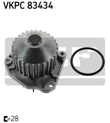 Помпа, водяний насос FIAT ULYSSE, LANCIA PHEDRA, SKF (VKPC83434)