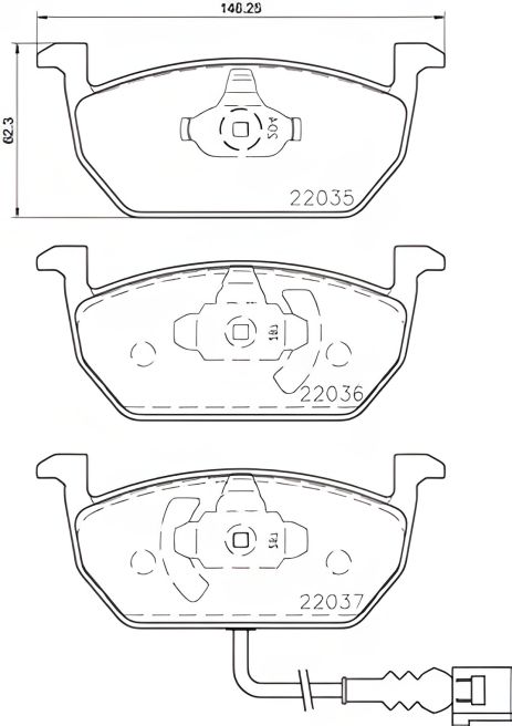 Передні гальмівні колодки SKODA OCTAVIA, SEAT LEON, BREMBO (P85137) Передні гальмівні колодки SKODA OCTAVIA, SEAT LEON, BREMBO (P85137)