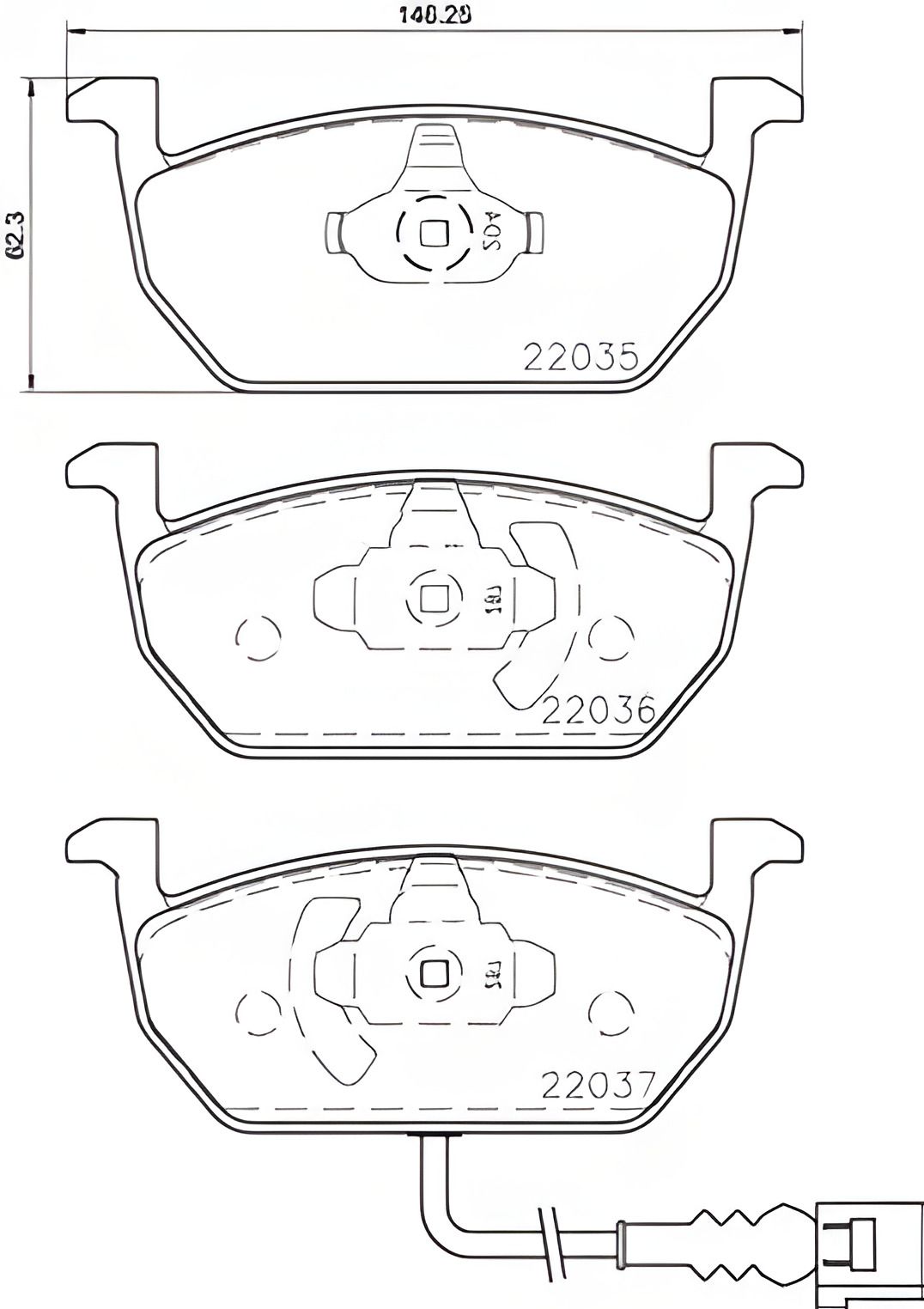 Передні гальмівні колодки SKODA OCTAVIA, SEAT LEON, BREMBO (P85137) Передні гальмівні колодки SKODA OCTAVIA, SEAT LEON, BREMBO (P85137)