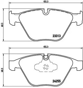 Комплект тормозных колодок, дисковый тормозBMW 5(F10) 523I,528I,520D,525D,530D 2010 - передн., BREMBO (P06055