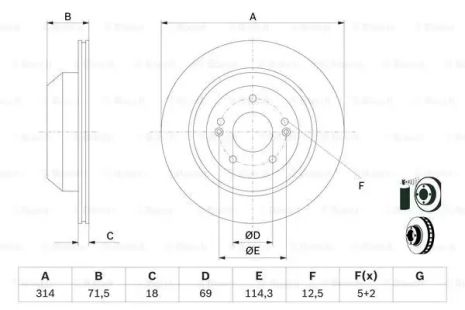 Brake Kia Sorento, Bosch (0986479f43)