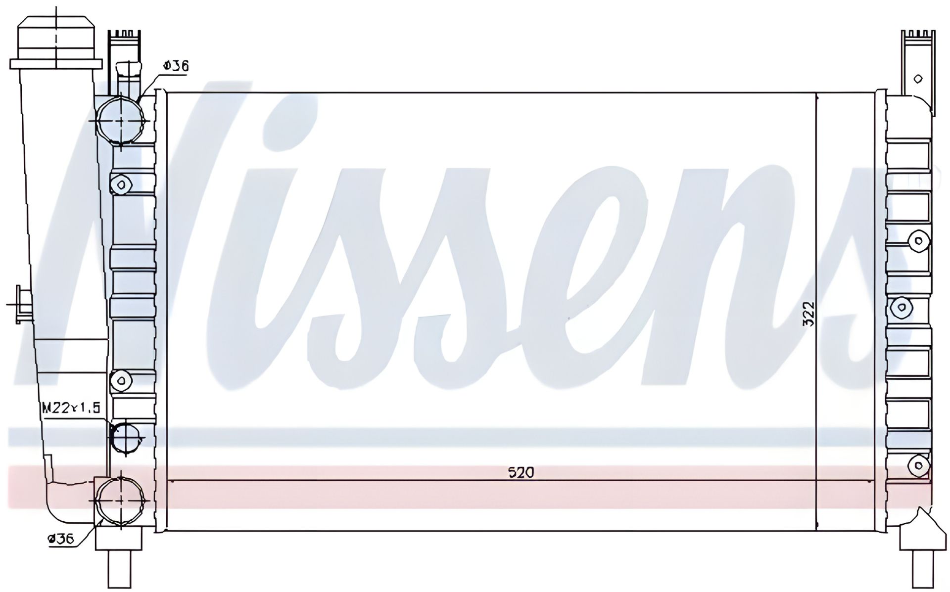 Радиатор охлаждения для FIAT FIORINO, NISSENS (61852) Радиатор охлаждения для FIAT FIORINO, NISSENS (61852)