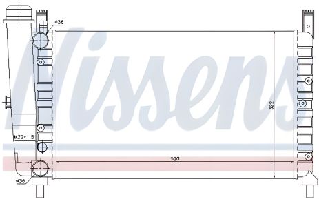 Радіатор системи охолодження FIAT FIORINO, NISSENS (61852) Радіатор системи охолодження FIAT FIORINO, NISSENS (61852)