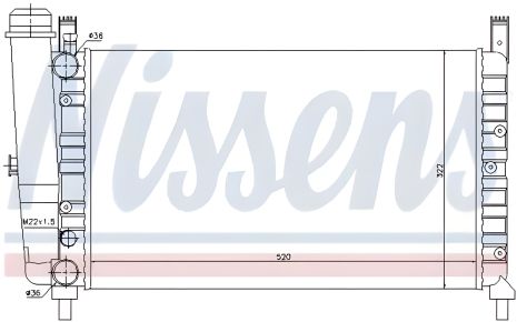 Радиатор охлаждения двигателя FIAT FIORINO, NISSENS (61852)