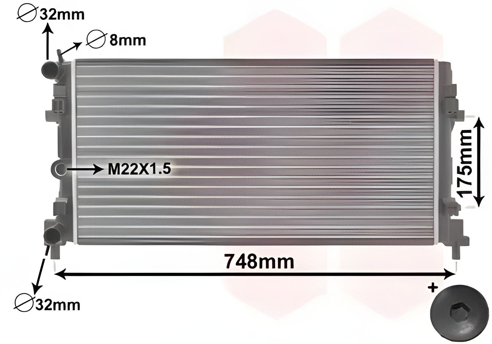 Радіатор охолодження двигуна AUDI A1, VW POLO, Van Wezel (49002037) Радіатор охолодження двигуна AUDI A1, VW POLO, Van Wezel (49002037)