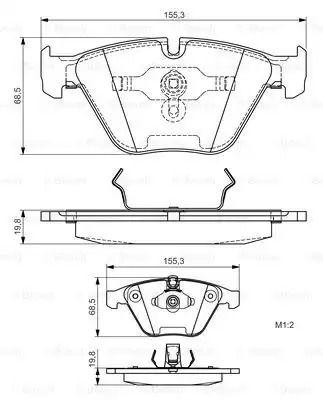 Набір гальмівних колодок, дисковий гальмо BMW X1, Bosch (0986495082)