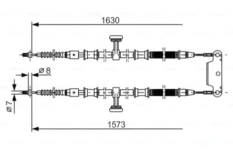 Трос ручного тормоза для OPEL VECTRA и CHEVROLET VECTRA, BOSCH (1987477763)