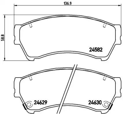 Набір гальмівних колодок, диск Brake Mazda 6, Lincoln Zephyr/Mkz, Brembo (P49039)