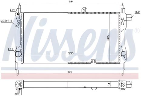 Радиатор для охлаждения двигателя OPEL ASTRAMAX, OPEL KADETT, NISSENS (632381)