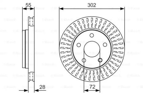 Диск тормозной JEEP WRANGLER, BOSCH (0986479C38)