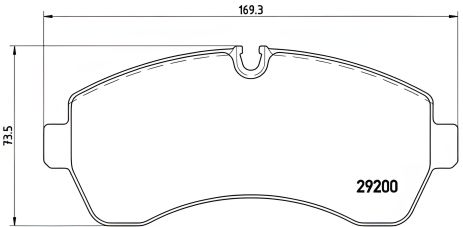 Дисковые тормозные колодки комплект для MERCEDES-BENZ SPRINTER, VW CRAFTER, BREMBO (P50059)