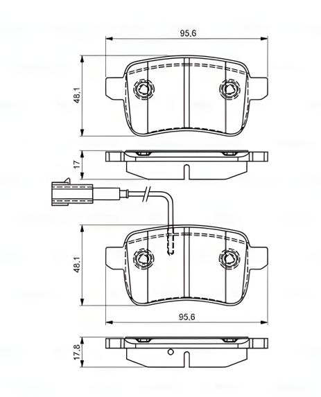 Комплект колодок гальмівних, дискове гальмо ALFA ROMEO, BOSCH (0986495305)