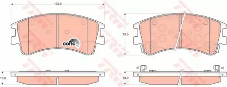 Комплект гальмівних колодок, дискове гальмо MAZDA 6, TRW (GDB3310)