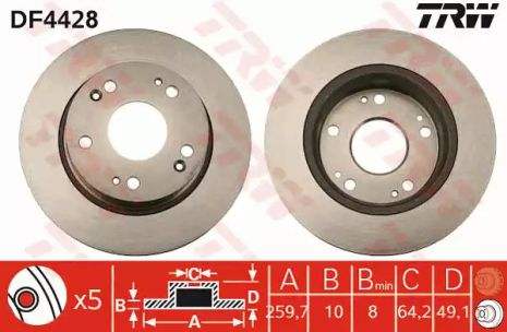 Brake Honda Accord, TRW (DF4428)