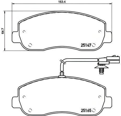 Комплект гальмівних колодок дискове гальмо BREMBO NISSAN NV400, OPEL MOVANO (P68062)