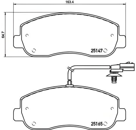 Комплект гальмівних колодок дискове гальмо BREMBO NISSAN NV400, OPEL MOVANO (P68062)