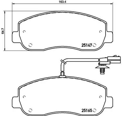 Набір гальмівних колодок, Nissan NV400, Opel Movano, Brembo (P68062) Диск.