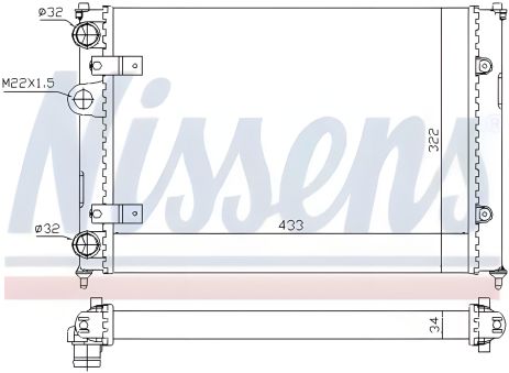 Радіатор двигуна охолодження VW POLO, SEAT CORDOBA, NISSENS 639981