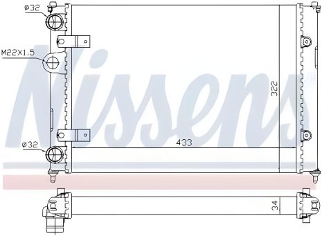 Охлаждение двигателя радиатор VW POLO, SEAT CORDOBA, NISSENS (639981)