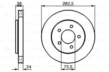 Диск гальмівний DODGE GRAND, CHRYSLER VOYAGER, BOSCH (0986478983)