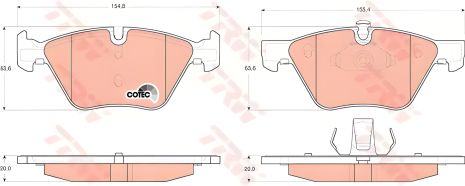 Комплект гальмівних колодок для дискового гальма BMW (BRILLIANCE) від TRW (GDB1559) Комплект гальмівних колодок для дискового гальма BMW (BRILLIANCE) від TRW (GDB1559)