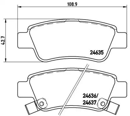 Набір гальмівних колодок, Honda CR-V, Brembo (P28046) Диск.