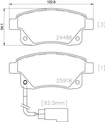 Комплект гальмівних колодок, дискове гальмо FORD AUSTRALIA, BREMBO (P24066)