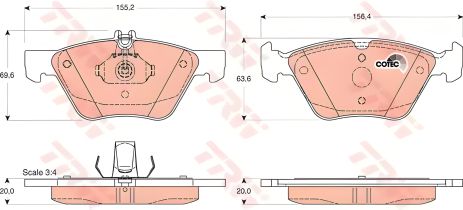Комплект гальмівних колодок, дискове гальмо CHRYSLER CROSSFIRE, MERCEDES-BENZ CLK, TRW (GDB1215) оригінал Комплект гальмівних колодок, дискове гальмо CHRYSLER CROSSFIRE, MERCEDES-BENZ CLK, TRW (GDB1215) оригінал