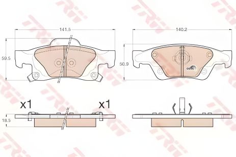 Комплект гальмівних колодок, дискове гальмо JEEP GRAND CHEROKEE, TRW (GDB4448) Комплект гальмівних колодок, дискове гальмо JEEP GRAND CHEROKEE, TRW (GDB4448)