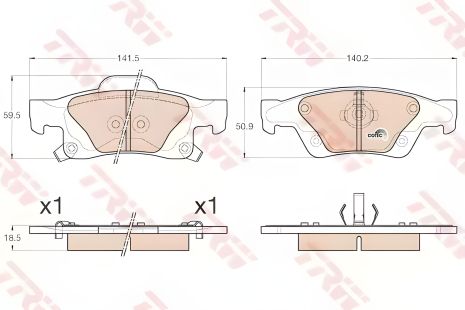 Комплект гальмівних колодок, дискове гальмо JEEP GRAND CHEROKEE, TRW (GDB4448) Комплект гальмівних колодок, дискове гальмо JEEP GRAND CHEROKEE, TRW (GDB4448)