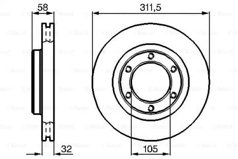 Диск тормозной TOYOTA LAND CRUISER, BOSCH (0986478580)