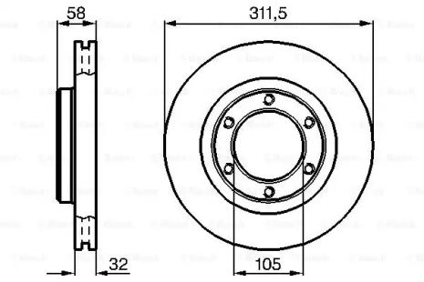 Диск гальмівний TOYOTA LAND CRUISER, BOSCH (0986478580)