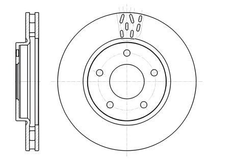 Диск тормозной для MITSUBISHI LANCER, DODGE CALIBER, REMSA (6129110) Диск тормозной для MITSUBISHI LANCER, DODGE CALIBER, REMSA (6129110)
