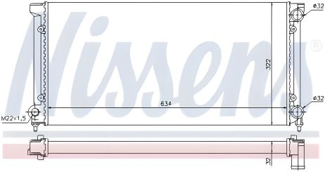 Охолодження двигуна радіатор VW PASSAT, NISSENS (651611)