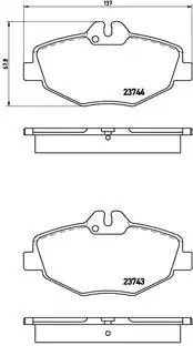 Набір гальмівних майданчиків, Mercedes-Benz E-Class, Brembo (P50049) Диск гальмо