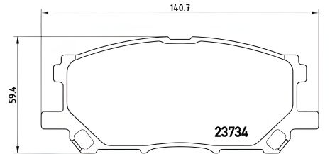 Тормозные дисковые колодки TOYOTA HARRIER, LEXUS RX, BREMBO (P83067)