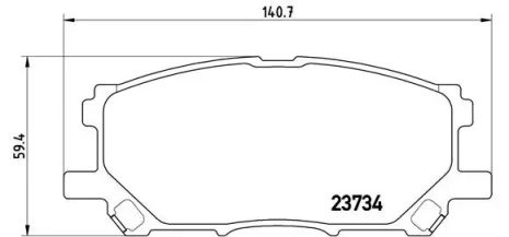 Набір гальмівних майданчиків, Toyota Harrier, Lexus RX, Brembo (P83067)