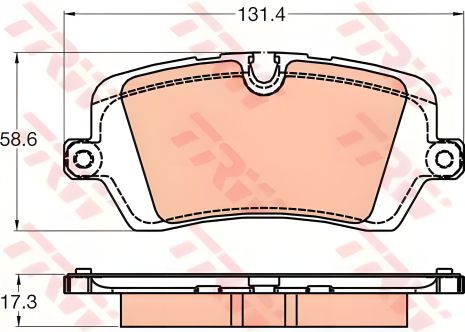 Комплект тормозных дисковых колодок для LAND ROVER, TRW (GDB2029)