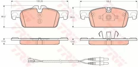 Комплект тормозных колодок, дисковый тормоз PEUGEOT 508, TRW (GDB1929)