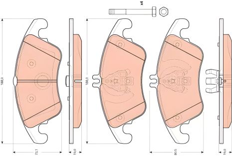 Гальмівних колодок комплект, дискове гальмо MERCEDES-BENZ SLC, TRW (GDB1737) Гальмівних колодок комплект, дискове гальмо MERCEDES-BENZ SLC, TRW (GDB1737)