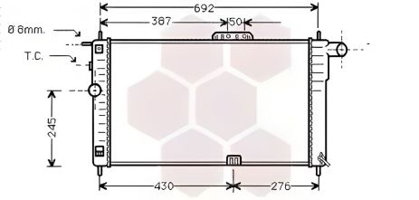 Радіатор охолодження двигуна DAEWOO NEXIA, Van Wezel (81002001)