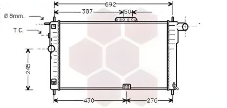 Радиатор охлаждения двигателя DAEWOO NEXIA, Van Wezel (81002001)