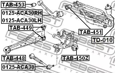 Важіль задній (верхній) L RAV 4 05-13, FEBEST (0125ACA30LH)