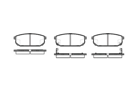 Комплект тормозных колодок, дисковый тормоз KIA SORENTO, WOKING (P1142302) Комплект тормозных колодок, дисковый тормоз KIA SORENTO, WOKING (P1142302)