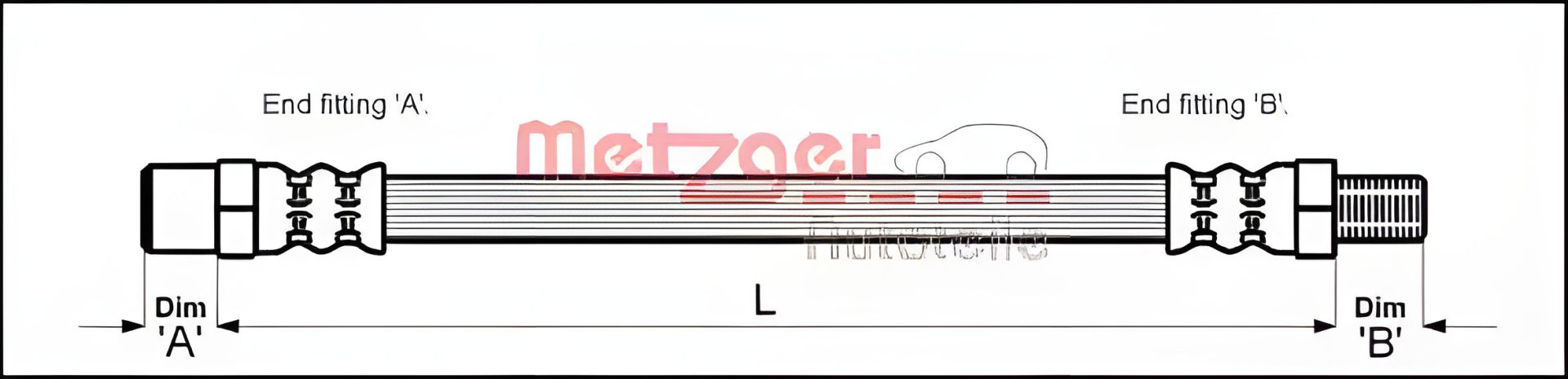 Тормозной шланг для VOLVO 740, BMW 6, METZGER (4112301) Тормозной шланг для VOLVO 740, BMW 6, METZGER (4112301)