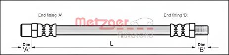 Шланг гальмівний SEAT IBIZA, VW CORRADO, METZGER (4111343)