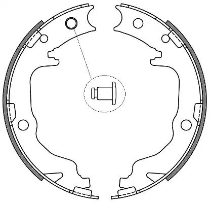 Комплект тормозных колодок, стояночный тормоз CITROËN C4, CHRYSLER SEBRING, WOKING (Z464100)